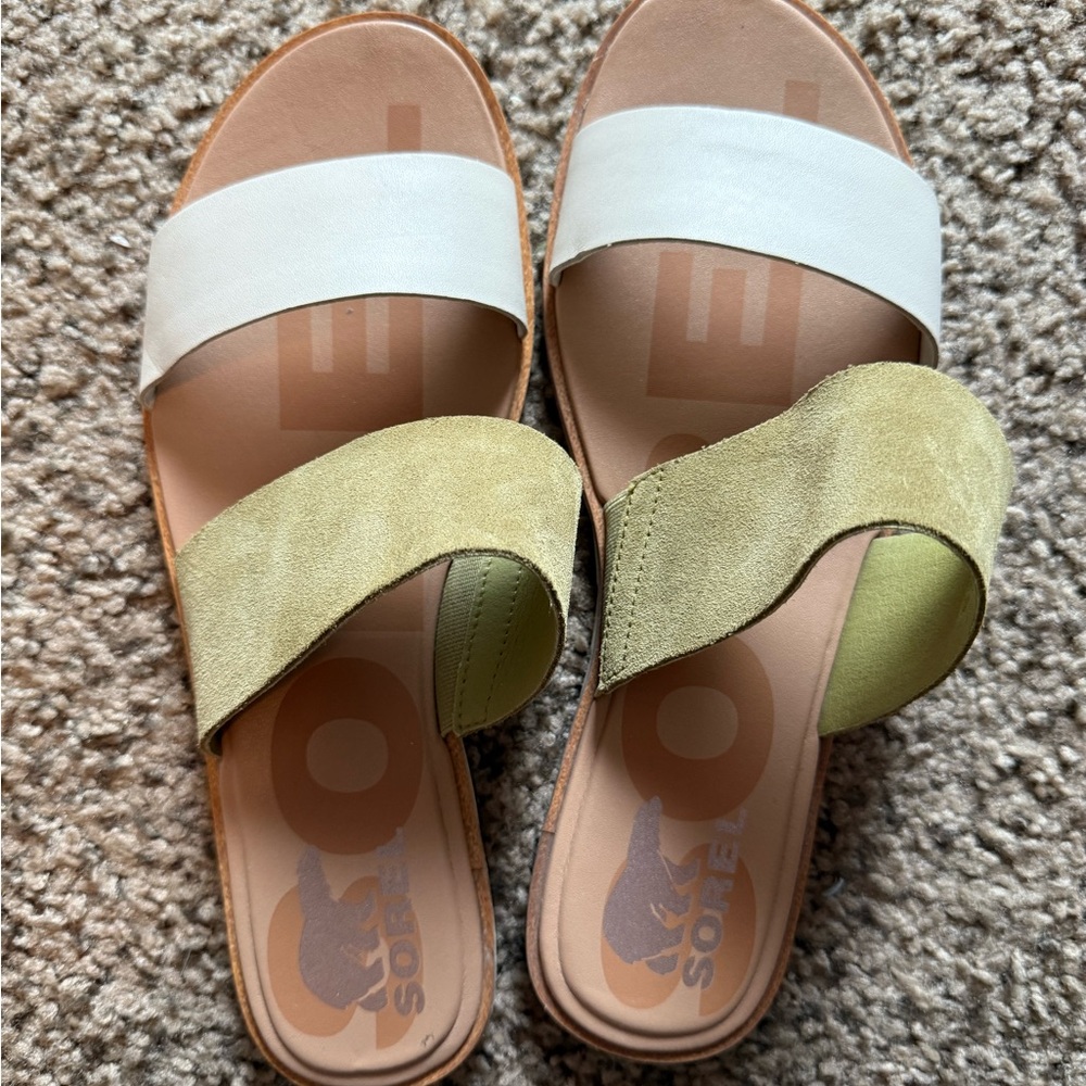 Sorel Women's Two-Tone Sandals - White and Green